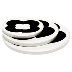 Dart Collective Momentual 盤子 S + M + L 幸運草套組, 1套, S(13cm), M(18cm), L(22cm), 霧面白色