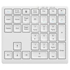 아이노트 멀티페어링 블루투스 무선 키패드, 화이트, KN10B, 제조사축