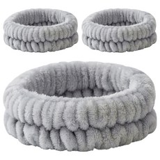 Nalli Sisters 簡約洗臉髮帶, 3個, 17 灰色 三線