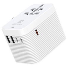Meliens 海外旅行用超高速充電萬用轉接頭 白色 PD35W_M2, 1個