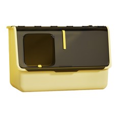 UrbanPaw 守愛前艙口超大全封閉貓砂盆, 1個, 黑黃色