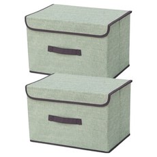 팔라리빙 접이식 덮개형 수납박스, 2개, 그린