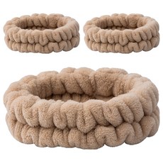 Nalli Sisters 簡約洗臉髮帶, 3個, 21 卡其色 三線