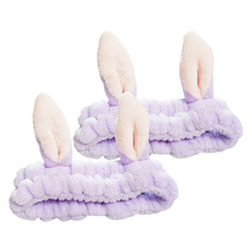 鬧騰姐妹 兔耳洗臉髮帶, 2個, 紫色