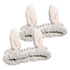 鬧騰姐妹 兔耳洗臉髮帶, 2個, 灰色