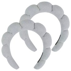 俏皮姐妹可愛洗臉髮帶, 2個, 灰色雲朵髮帶