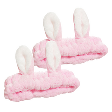 鬧騰姐妹 兔耳洗臉髮帶, 2個, 粉紅色