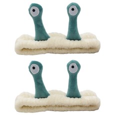 俏皮姐妹可愛洗臉髮帶, 2個, 米白蝸牛