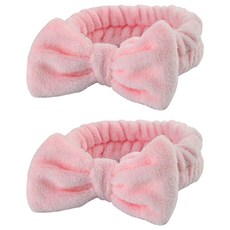 俏皮姐妹可愛洗臉髮帶, 2個, 粉紅蝴蝶結