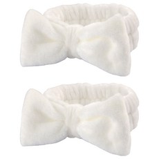 난리시스터즈 귀여운 헤어 세안밴드, 2개, 화이트 리본