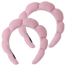 俏皮姐妹可愛洗臉髮帶, 2個, 粉紅雲朵髮帶