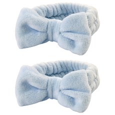 난리시스터즈 귀여운 헤어 세안밴드, 2개, 블루 리본