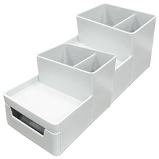 小麥購物 桌上文件收納盒 抽屜筆筒 C287 235g 2個, 白色