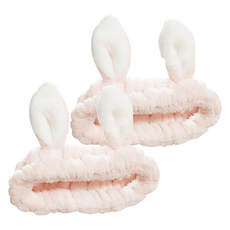 鬧騰姐妹 兔耳洗臉髮帶, 2個, 象牙粉