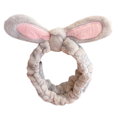 淘氣姐妹 可愛兔耳洗臉髮帶, 1個, 灰色