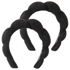 俏皮姐妹可愛洗臉髮帶, 2個, 黑色雲朵髮帶