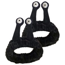 俏皮姐妹可愛洗臉髮帶, 2個, 黑色蝸牛