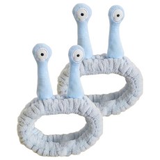 俏皮姐妹可愛洗臉髮帶, 2個, 藍色蝸牛