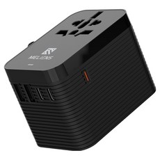 Meliens 海外旅行用超高速充電萬用轉接頭 黑色 PD35W_M2, 1個
