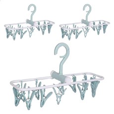 小麥購物 多夾曬衣架 C399 12夾 36 x 10.5 x 19cm 160g, 藍色, 3個