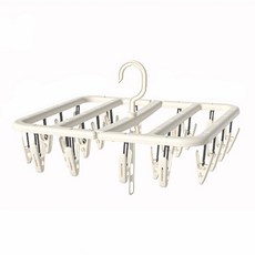 折疊晾曬架24夾, 米色