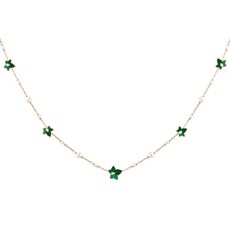 LOLA ROSE 女款 New Ivy 珍珠方晶鋯石多墜飾玫瑰金項鍊 LR50060