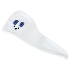 珊瑚絨動物乾髮帽2件組 0533, 白色, 1組