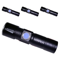 明沛 USB充電手電筒 MP9300 60g, 黑色, 4個