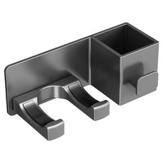 OMG 壁掛式鋁合金吹風機置物架 升級款, 免釘安裝, 浴室收納好幫手, 1個, 灰色