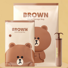 LINE FRIENDS 換季出國必備 多用途真空壓縮袋11件組, 11個, 1組