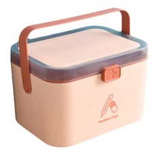 雙層醫藥急救保健收納箱 大款 浪漫粉, 1個