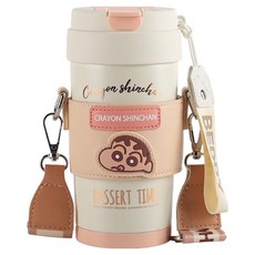 BEDDYBEAR 杯具熊 輕心保溫咖啡杯 316不銹鋼 金粉小新, 500ml, 1個, 粉紅色/米色