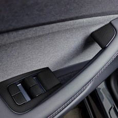 스코코 테슬라 모델Y 주니퍼 도어 버튼 커버 유니스킨 보호필름 세트, 레더블랙, 1세트