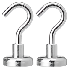 LifeShopping 磁吸金屬掛鉤 直鉤 CAHW0113C 16mm, 銀色, 2個