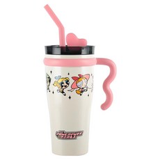 BEDDYBEAR 杯具熊 316不鏽鋼 巨巨保溫杯, 歡樂小女警 粉紅色 + 米色, 900ml, 1個