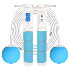 iRope 2合1多功能跳繩, 白藍色, 1個