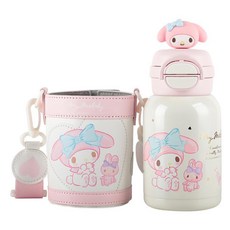 BEDDYBEAR 杯具熊 316不銹鋼 開口笑雙飲保溫杯, 粉紅色 + 米色, 600ml, 1個