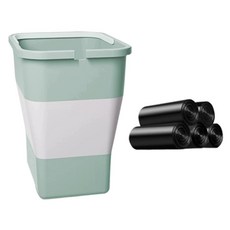 折疊多用途收納垃圾桶 附垃圾袋 5捲, 馬卡綠