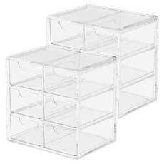 小麥購物 六格透明收納盒 Y811 小 265g, 透白色, 2個