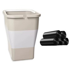 折疊多用途收納垃圾桶 附垃圾袋 5捲, 奶茶色