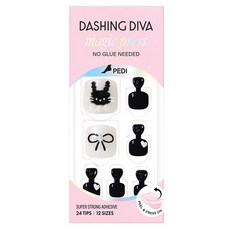 데싱디바 매직프레스 페디 블랙 래빗 세트, 1개, 블랙 + 실버 + 화이트