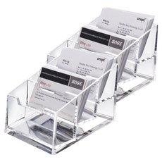 제이제이 아크릴 명함 거치대 투명, 2개, 3단