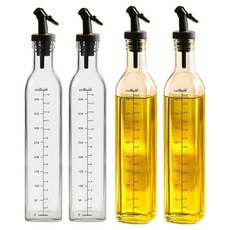 SINOGLASS 刻度油瓶 黑色, 4個, 500ml
