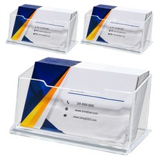 제이제이 아크릴 명함 거치대 투명, 3개, 1단
