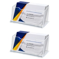 제이제이 아크릴 명함 거치대 투명, 2개, 1단