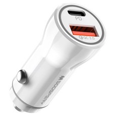 구스페리 PPS PD 38W 2포트 차량용 시거잭 고속 c타입 usb타입 충전기, 화이트