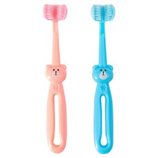 월드크린 강아지 3D 실리콘 칫솔 23 x 138 mm, 랜덤발송, 2개