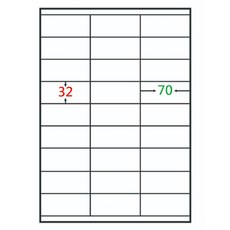 鶴屋 A4三用電腦標籤 59號 B3270 70 x 32mm, 27格, 105張