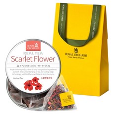 ROYAL ORCHARD Scarlet花朵茶包 銀色鐵盒裝 單包+禮盒組, 單品, 1套