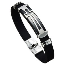 Cashrich 專屬意義十字架手鍊 ONE SIZE, 黑色, 1個